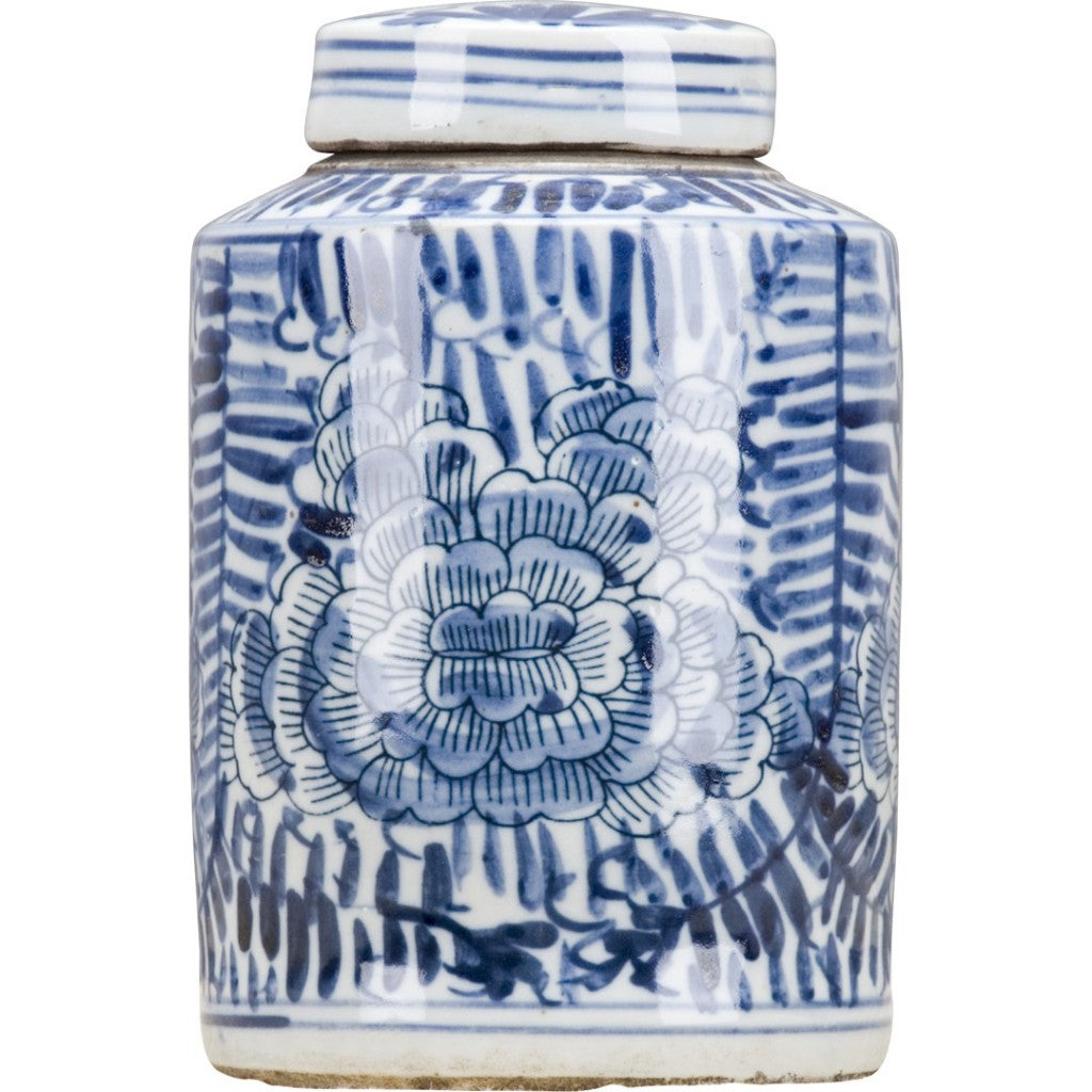 Blue and White Tea Caddy Jar