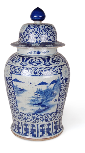 BLUE AND WHITE CANTON JAR